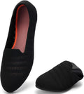 womens ballet flat shoes knit slip on - memory foam comfort