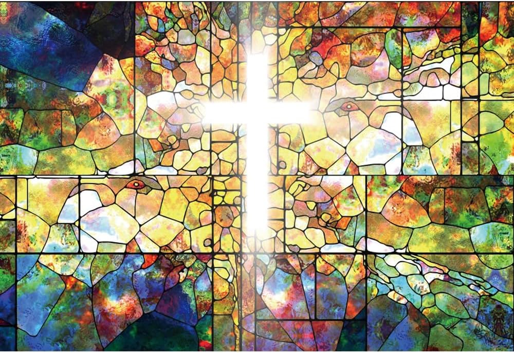 Leyiyi 10x8ft Glowing Cross Backdrop for Church Activities