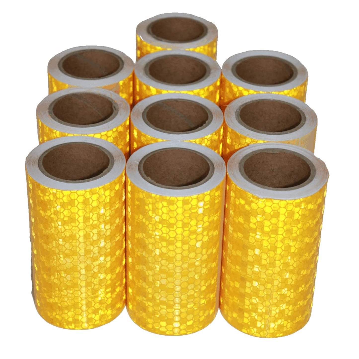 Yellow Reflective Tape for Safety and Decoration - 10 Rolls