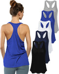 Women's 5 Pack Flowy Burnout Racer Back Tank Tops - Everyday Active