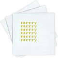 Gold Foil Christmas Napkins - Festive 3-Ply Disposable