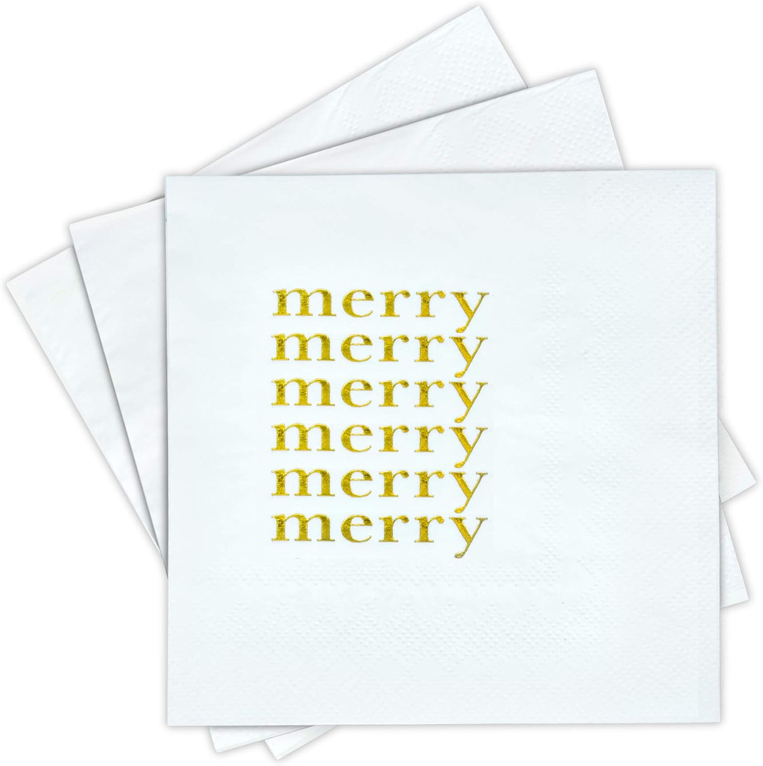 Gold Foil Christmas Napkins - Festive 3-Ply Disposable