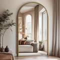 76in x 34in Gold Arched Full Length Mirror - Reinforced Floor Standing