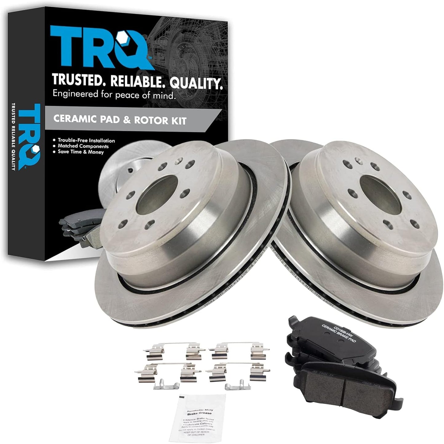 TRQ Rear Brake Pad & Rotor Kit for Chevrolet Colorado & GMC Canyon