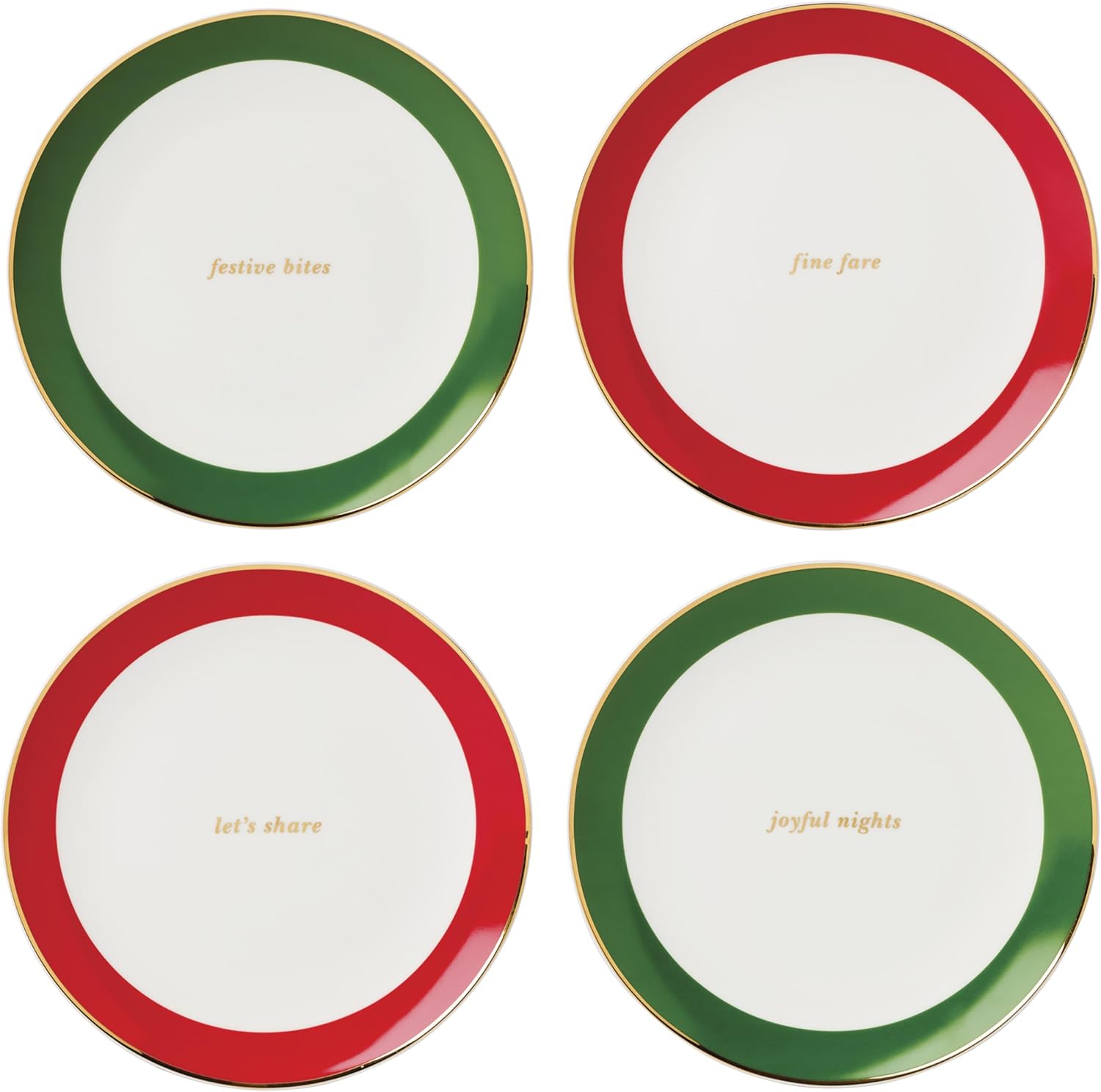 Evergreen Rim Accent Plates Set for 4 by kate spade new york