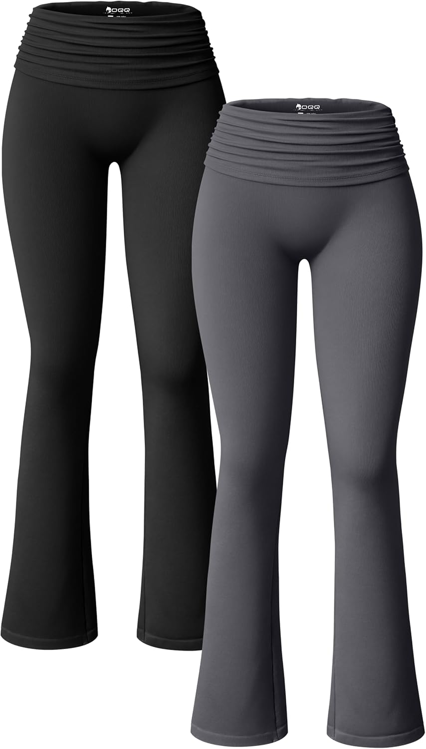 OQQ Women's 2 Piece Flared Pants for Casual Daily Wear