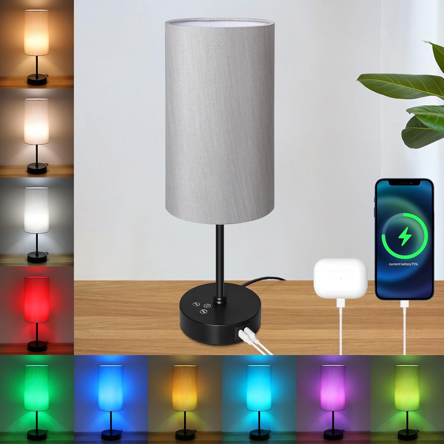 Unicozin Table Lamp with RGB Color Changing & Dimmable Features