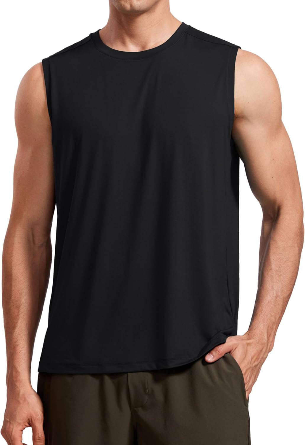 CRZ YOGA Men's Quick Dry Gym Tank Top
