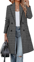 CHICZONE Women's Notch Lapel Double Breasted Mid Long Pea Coat - Warm