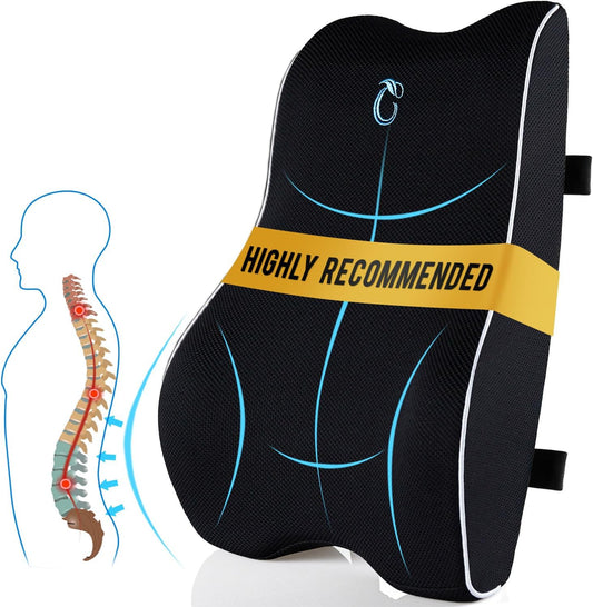 Ergonomic Memory Foam Lumbar Support Pillow for Back Pain Relief
