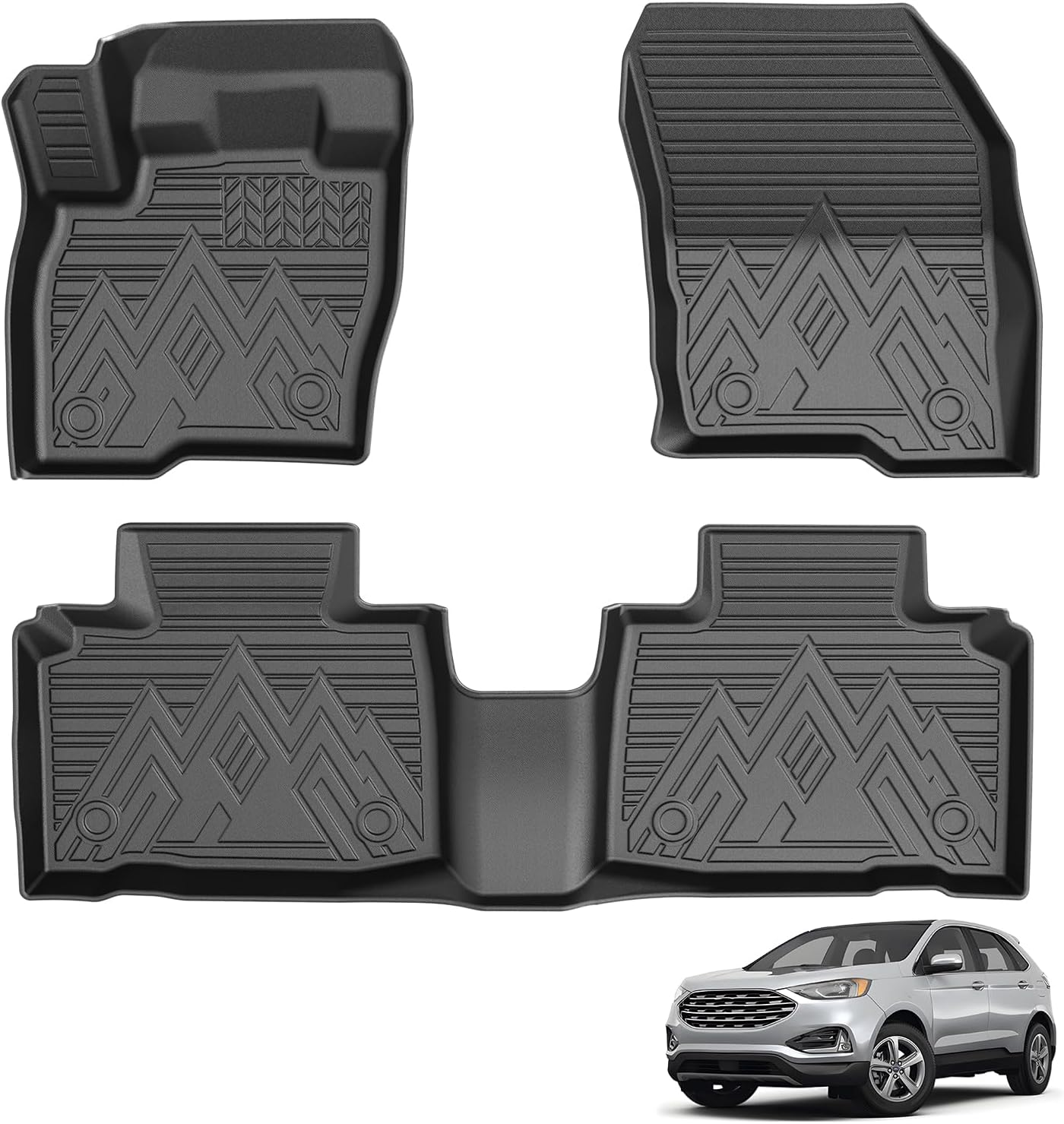 Powerty Floor Mats for 2015-2024 Ford Edge All Weather Protection