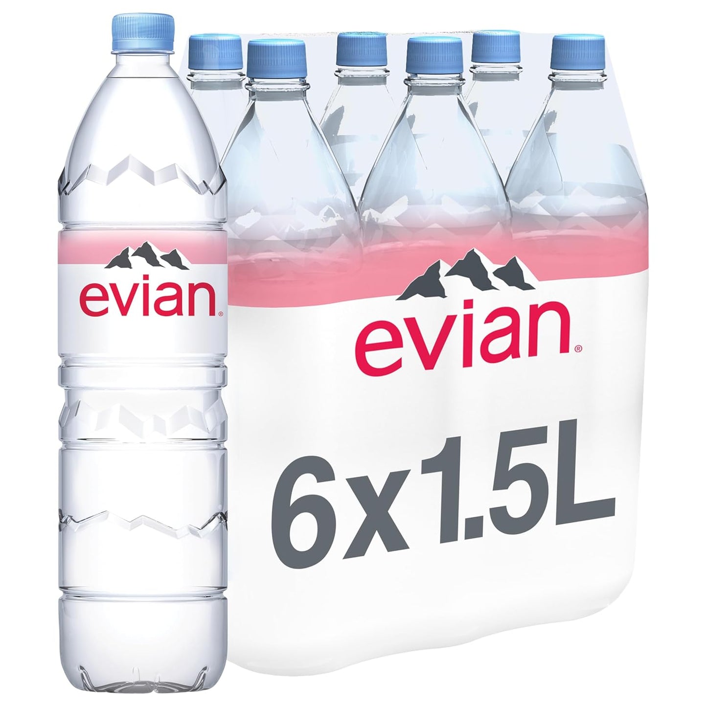 evian Natural Spring Water 1.5 L Bottles for Refreshing Hydration