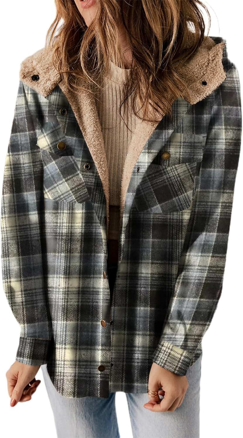Dokotoo Womens Plaid Shacket Jacket for Stylish Fall Looks