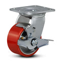 4in x 2in Industrial Casters Heavy Duty Polyurethane Wheels - 800 lb