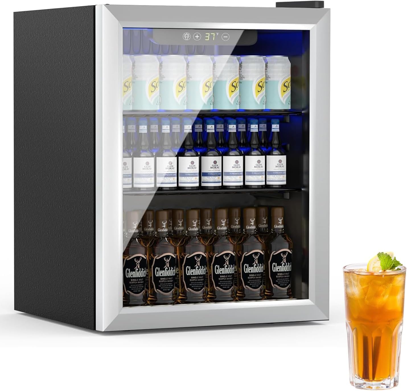 Compact Beverage Refrigerator for Soda, Beer, and Wine Storage