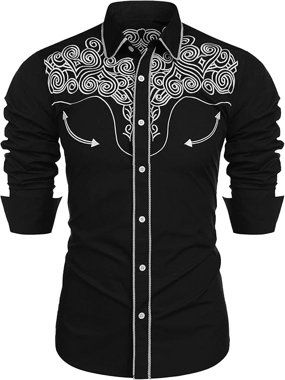 COOFANDY Men's Western Shirts for Stylish Cowboy Casual Wear
