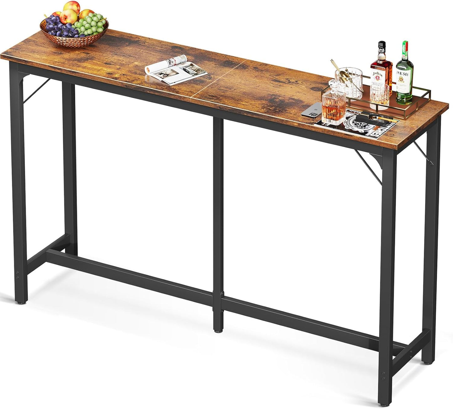 ODK 63 inch Bar Table - Rustic Brown High Top Dining Table