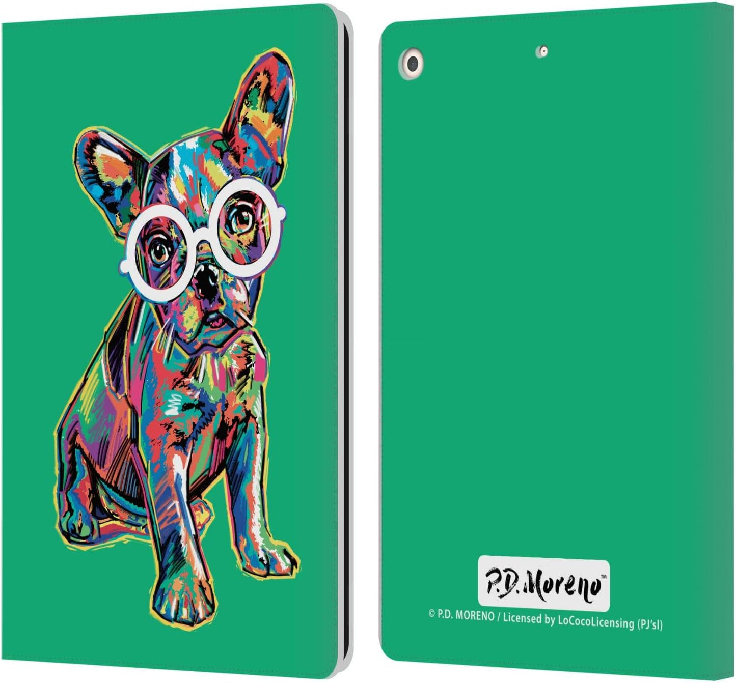 P.D. Moreno French Bulldog Leather Wallet Case for iPad 10.2