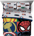 Marvel Avengers Emblems Queen Bed Set - Soft Microfiber Comfort