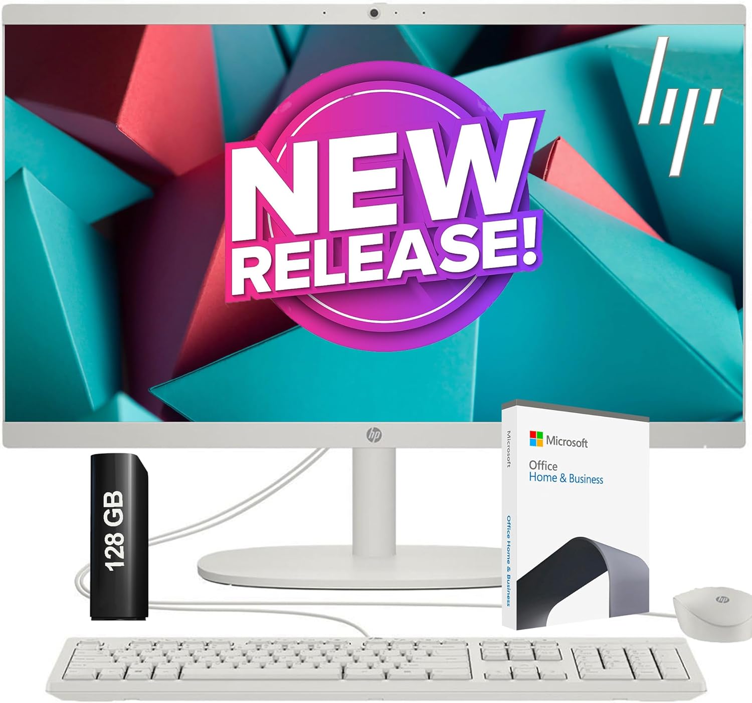 HP All-in-One Desktop with 22in FHD Display & 40GB RAM