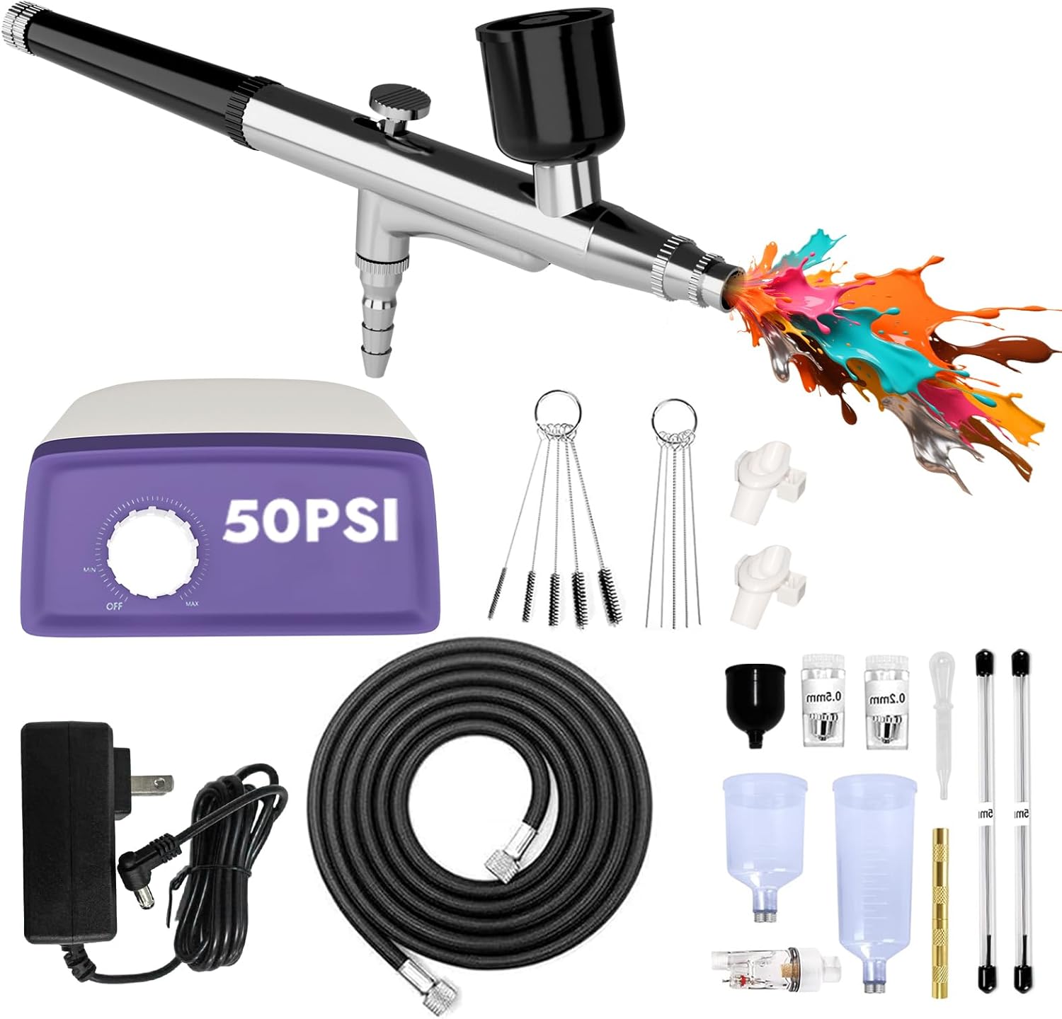 50 PSI Airbrush Kit with Compressor for All Your Creative Needs