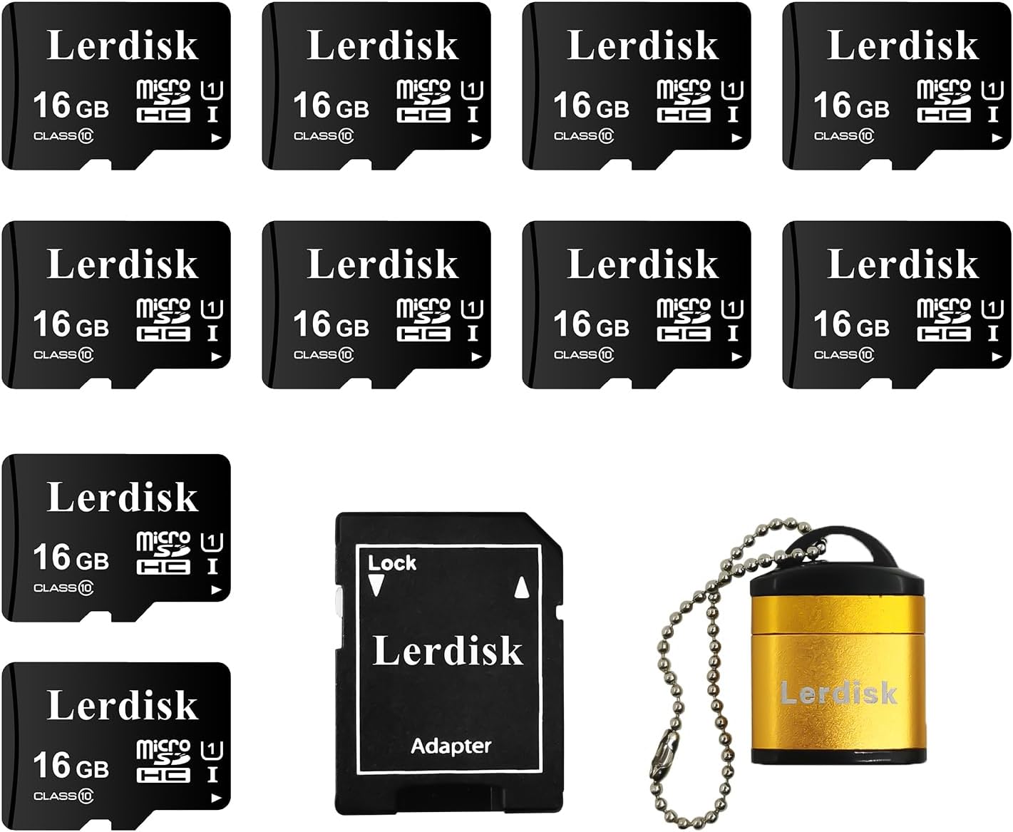 10-Pack 16GB Micro SD Cards by Lerdisk - Factory Wholesale Bulk Deal!