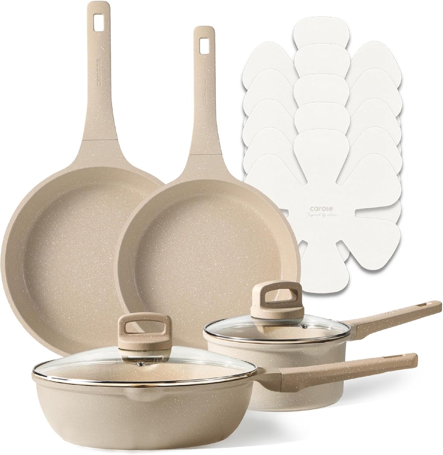 CAROTE Nonstick Cookware Set with Stay-Cool Handles, 10 Piece