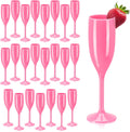 Champagne Flute Acrylic Glasses 24-Pack (Pink) - Reusable Unbreakable
