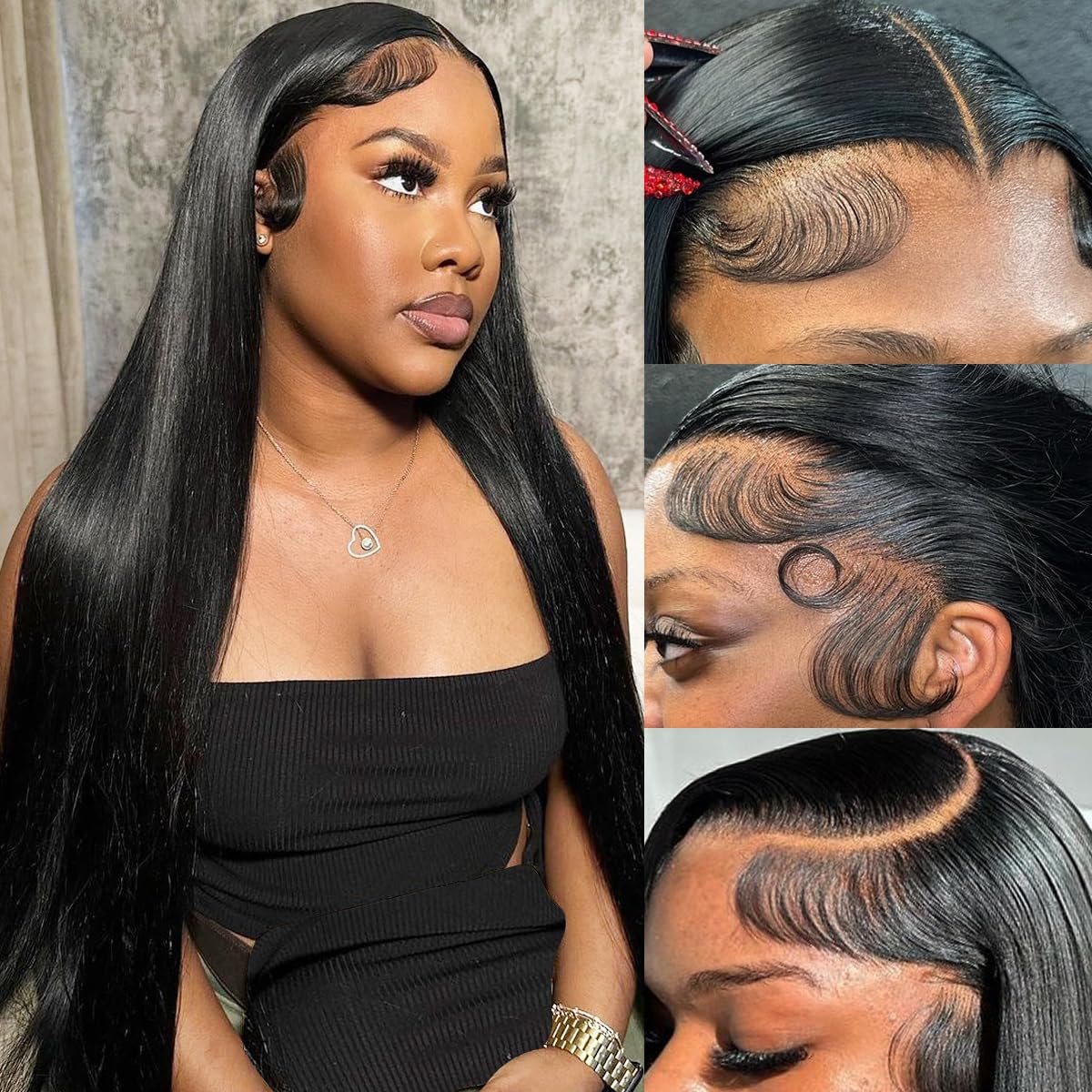 Straight Human Hair Wigs for Women - 20 Inch Lace Front Wigs