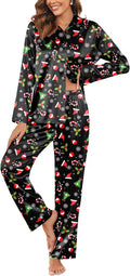 Ekouaer Classic Satin Pajamas for Women - Silky Long Sleeve Set