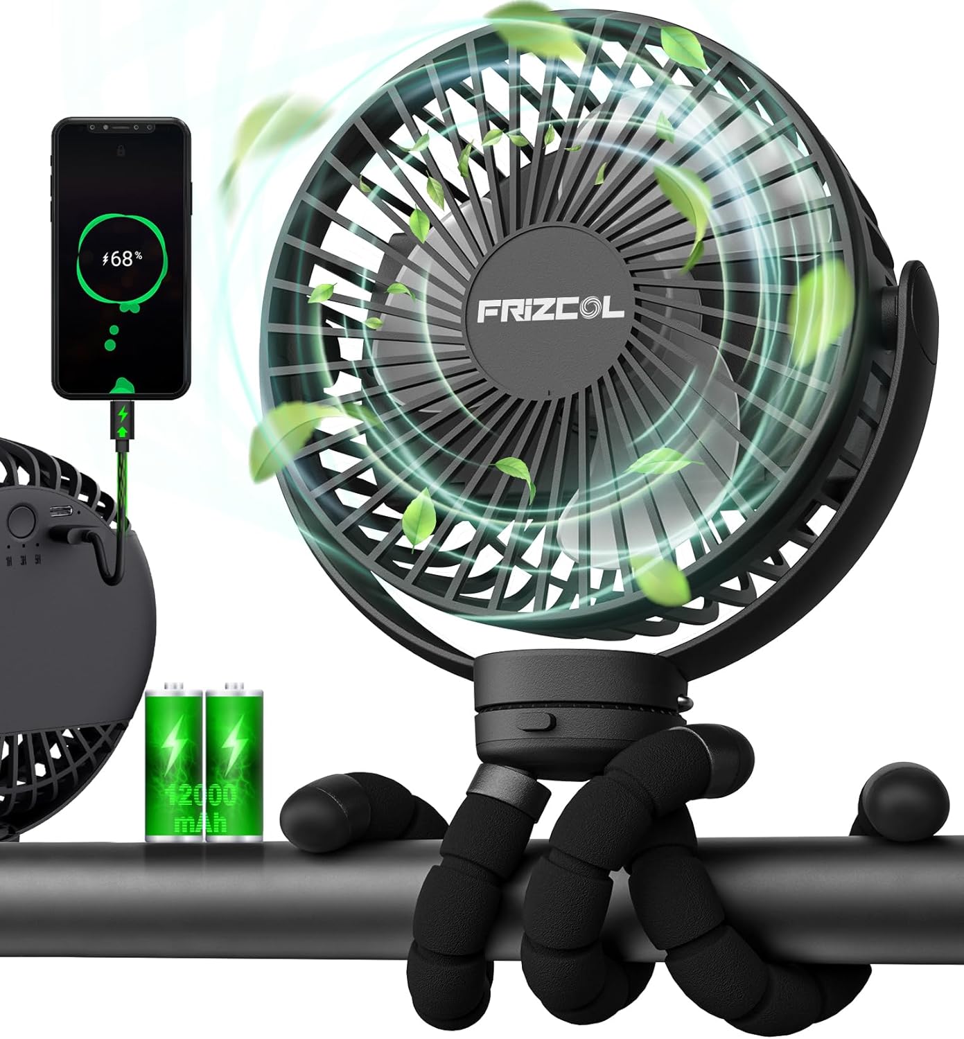 FRIZCOL 12,000mAh Stroller Fan & Power Bank