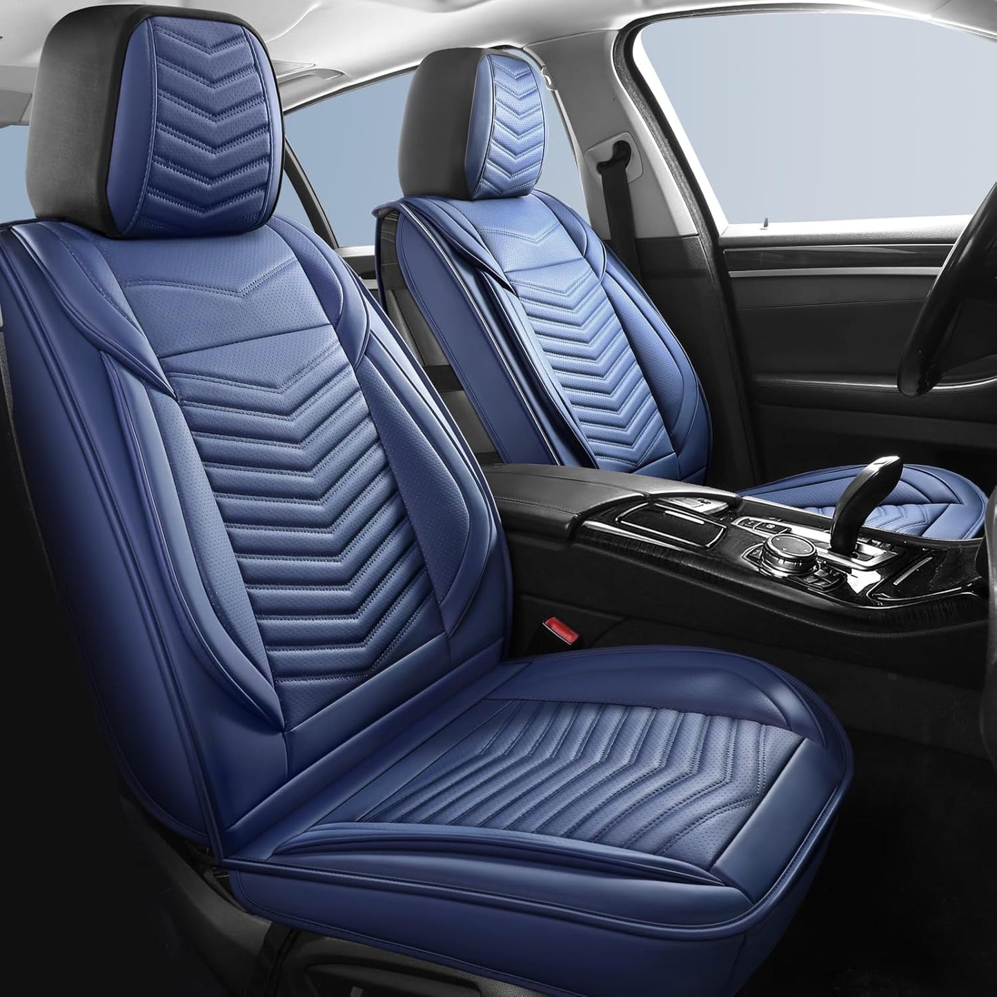 Breathable Waterproof Car Seat Covers for Front Seats, Blue