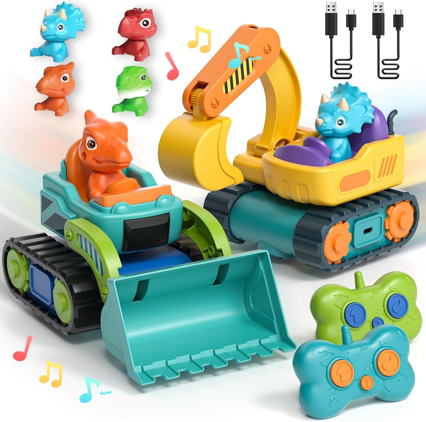 Rechargeable Remote Control Excavator Set for Toddlers by LE YANG TOYS