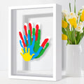 Family Handprint Kit for 5 - DIY Keepsake Frame and Ornament Kit