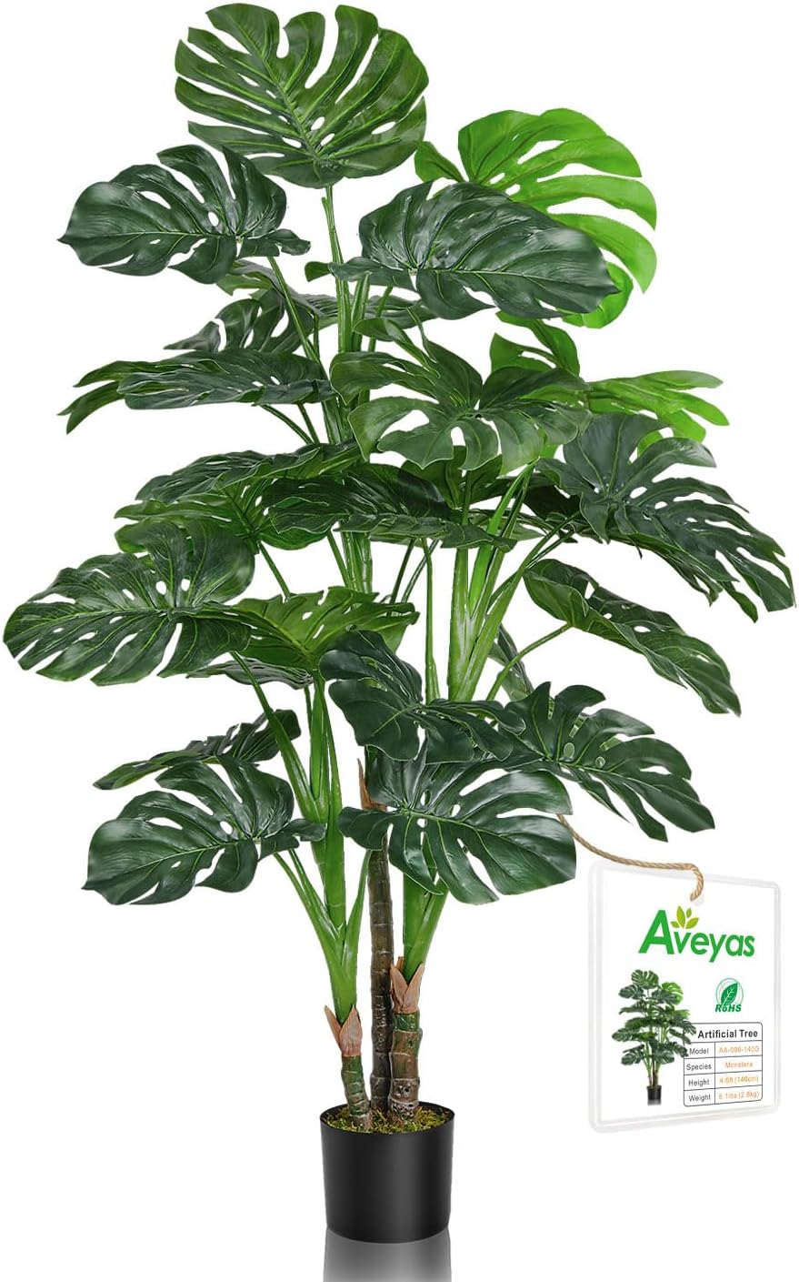 Aveyas 54ft' Tall Large Artificial Monstera Deliciosa Plant
