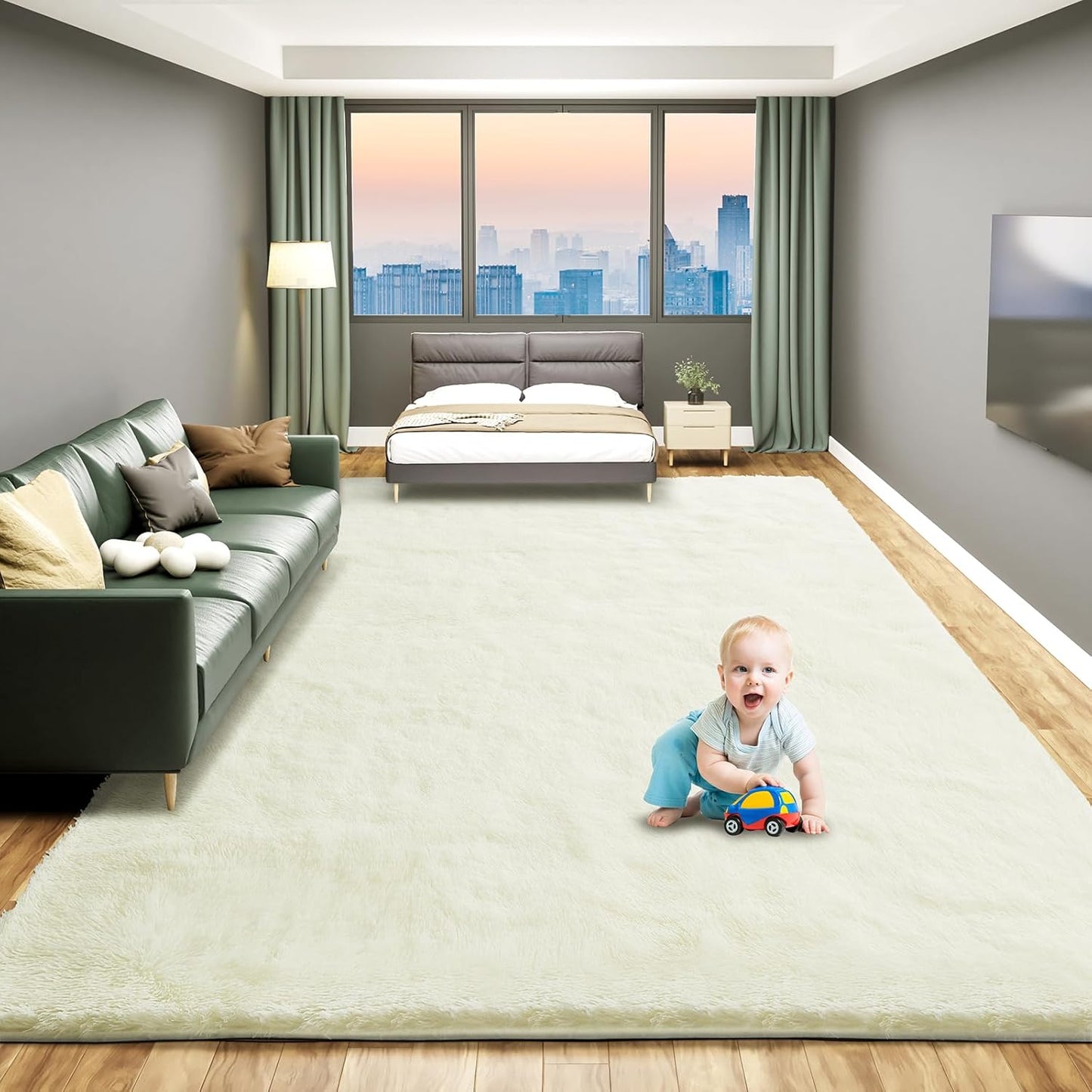 Large 9x12 Area Rugs for Living Room, Luxury Fluffy Soft Rug