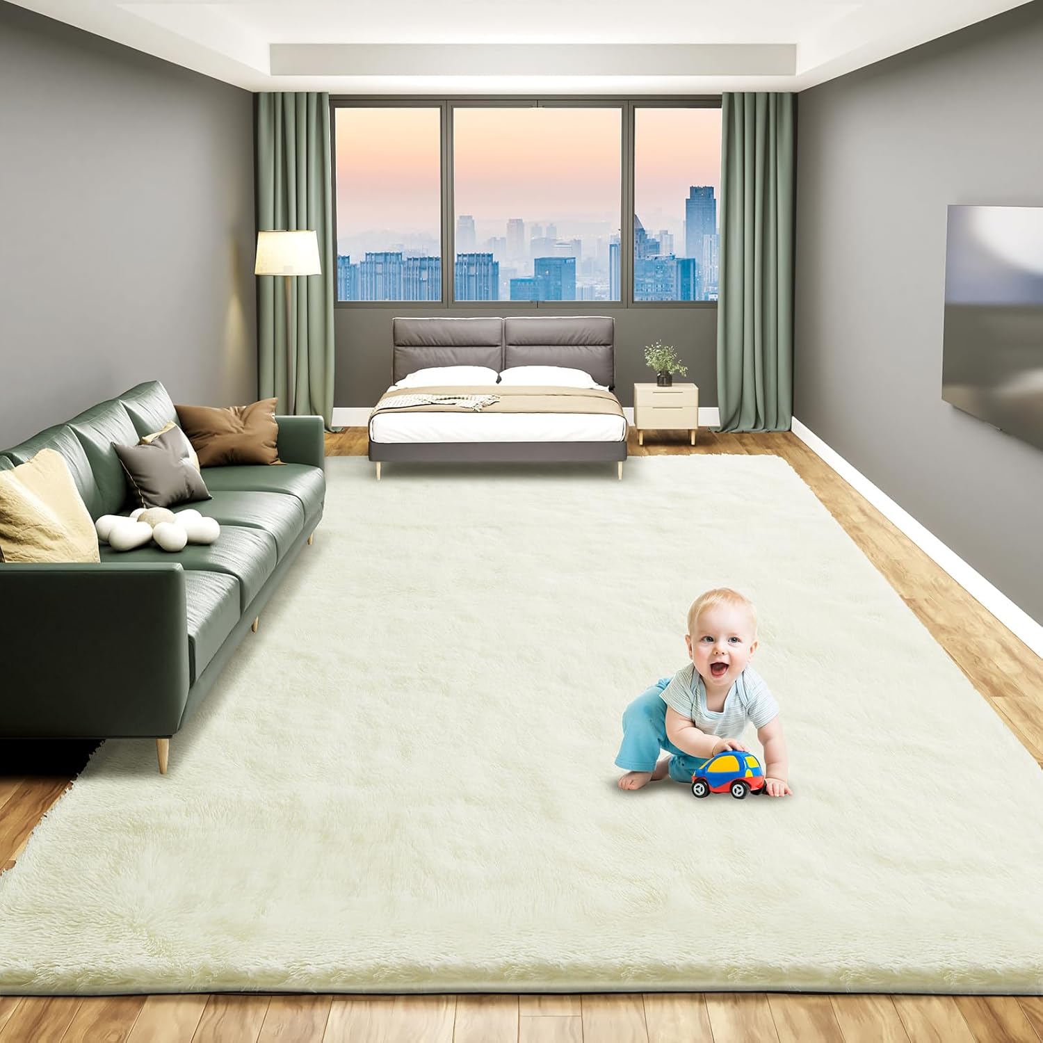 Large 9x12 Area Rugs for Living Room, Luxury Fluffy Soft Rug