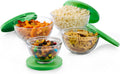 Glass Mixing Bowl Set 4 Piece with Lids - Elegant Nesting Bowls