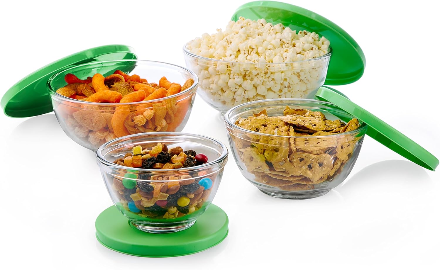 Glass Mixing Bowl Set with Lids for Elegant Kitchen Prep