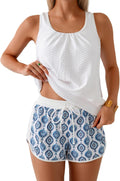 Modest Women's Tankini Swimsuit Set with Boy Shorts for Comfort