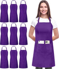 Utopia Kitchen 10 Pack Bib Apron Adjustable with 2 Pockets - Durable