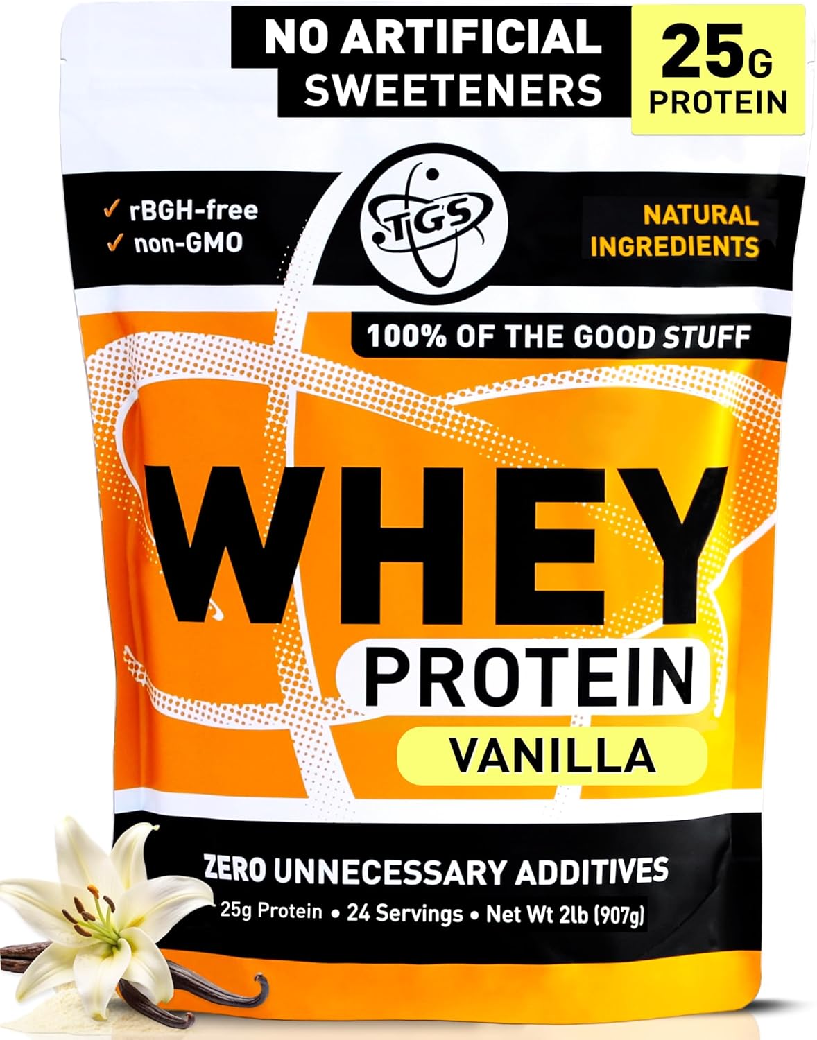 TGS Nutrition Vanilla Whey Protein Powder - All Natural 2lb