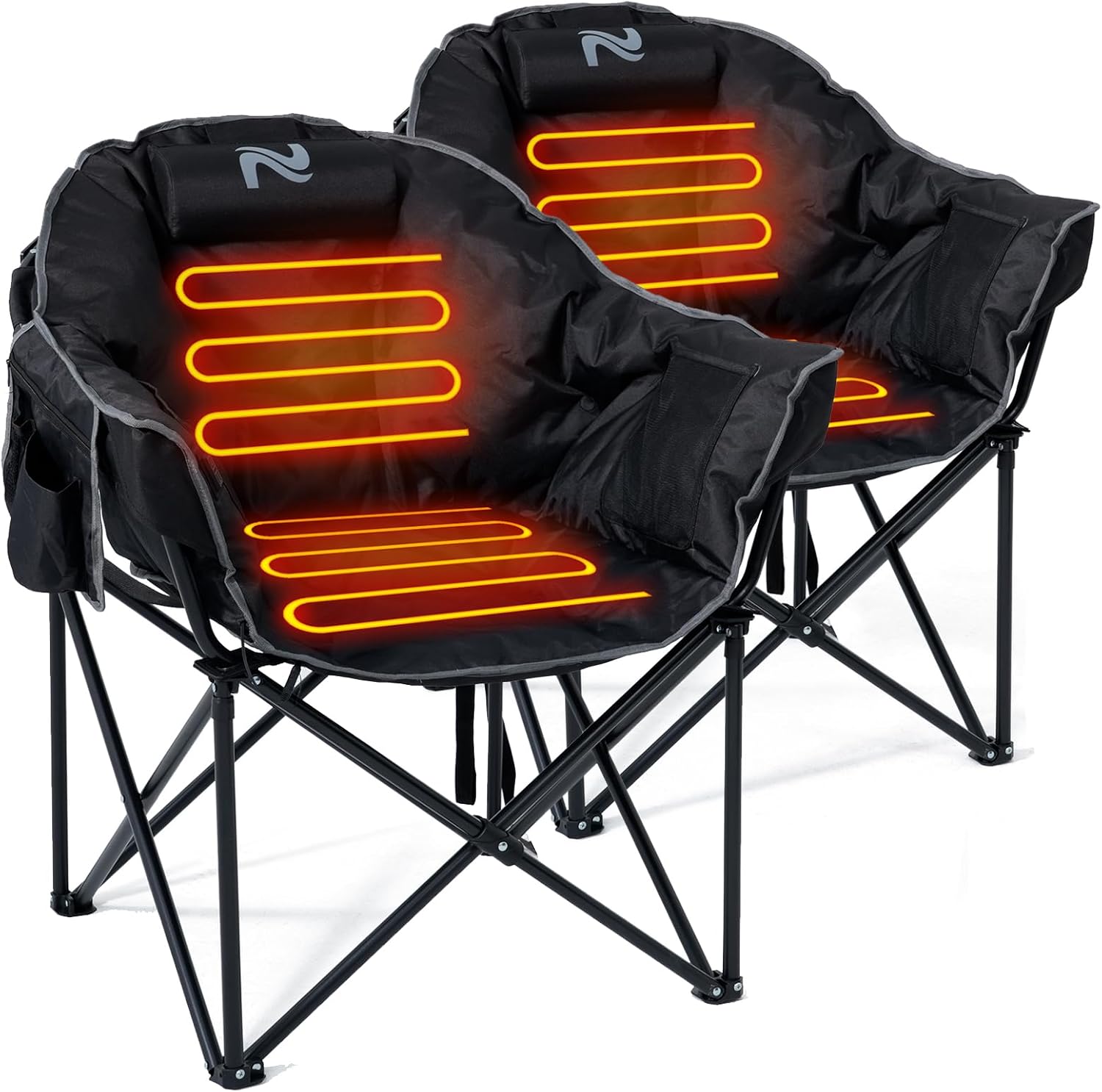 Oversized Heated Camping Chair with 3 Heat Levels for Comfort
