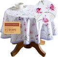 Round Cotton Tablecloth 69 in - Summer Floral Table Linen
