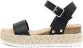 Women Open Toe Ankle Strap Espadrille Platform Sandal - Casual