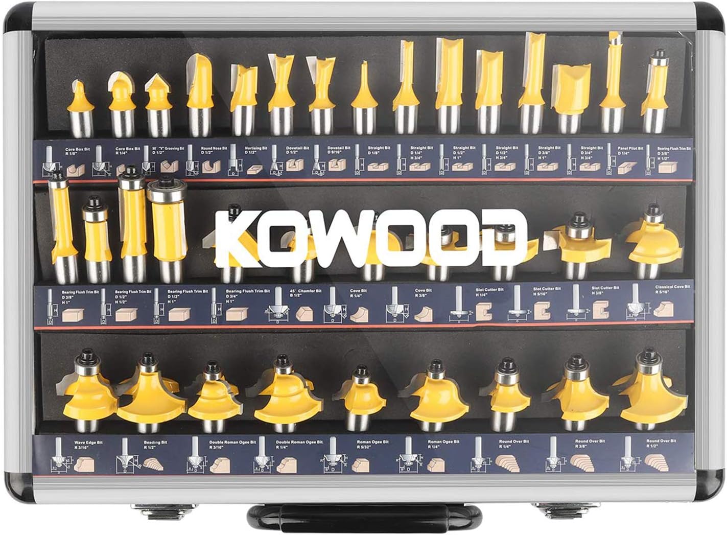 KOWOOD Router Bits Sets 35 Pieces for Woodworking Projects