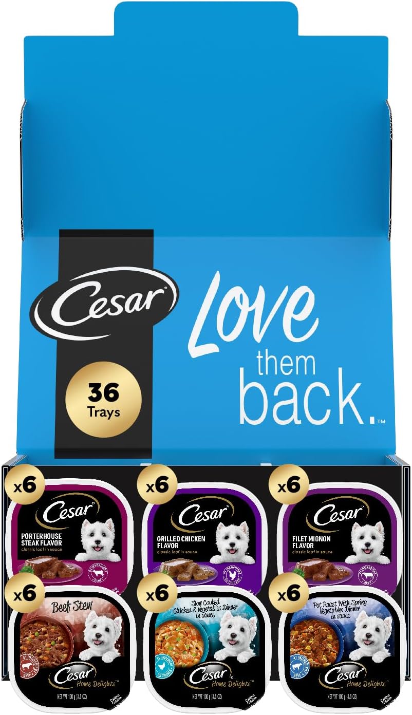 Cesar Wet Dog Food Home Delights & Classic Loaf Variety Pack