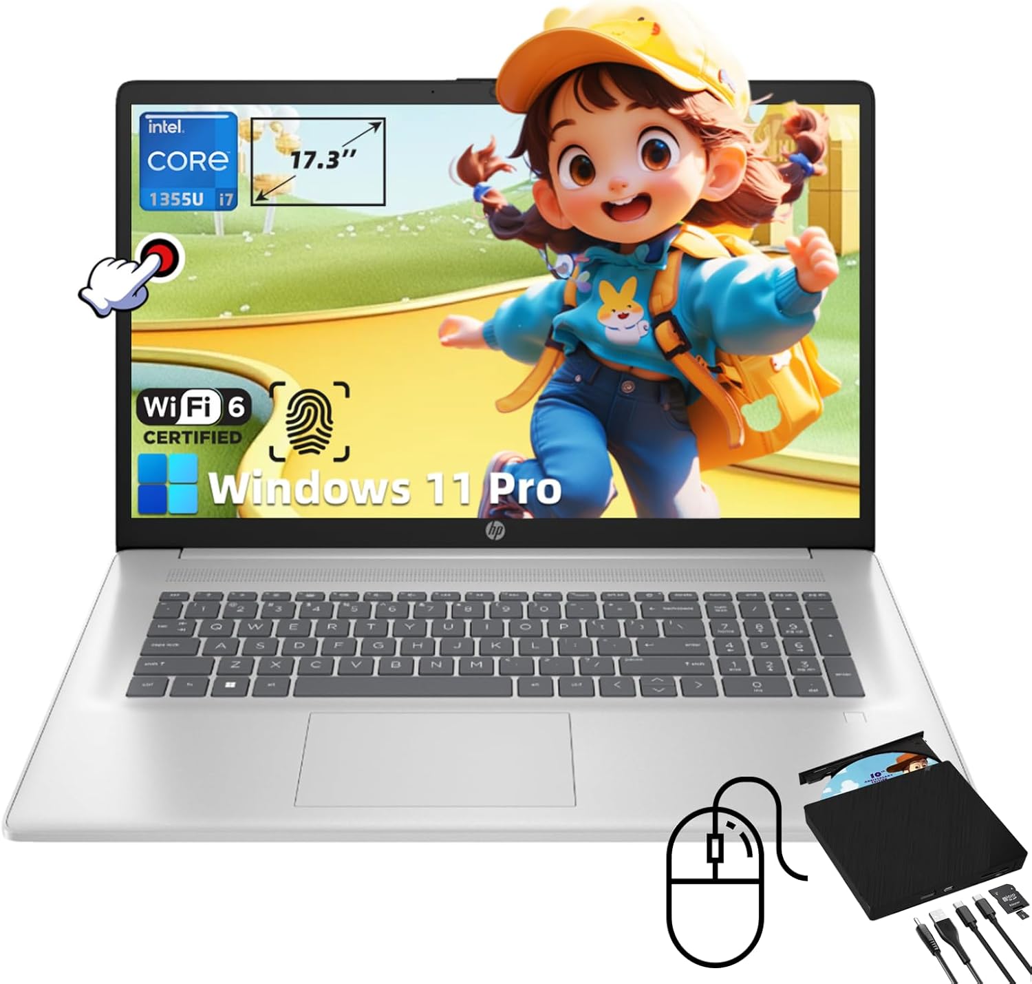 HP 17.3 Touchscreen Business Laptop: Intel i7-1355U, 32GB RAM, 1TB SSD