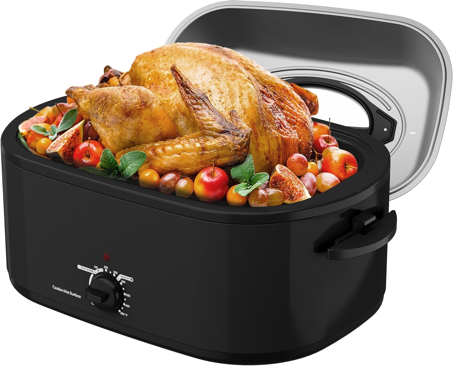 Electric Turkey Roaster with Self-Basting Lid and Rack
