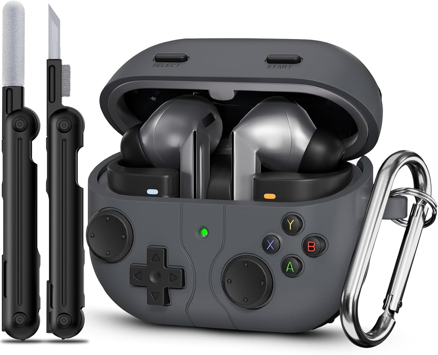 Game-themed Silicone Case for Samsung Galaxy Buds 3 Pro - Dark Gray
